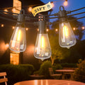 LED Outdoor String Lights 25FT Outside Waterproof Patio Lights with 12+1 Shatterproof ST38 Edison Bulbs 2700K Warm White Hanging Light Dimmable Light for Back Yard Porch Party Gezebo