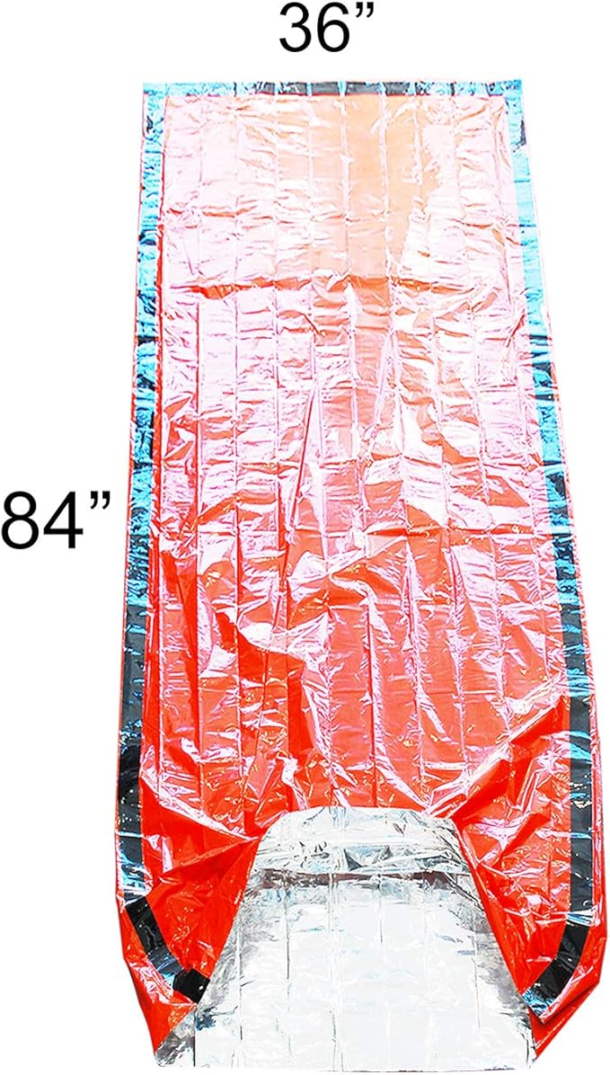 4 Pack Emergency Bag Survival Bivvy Sack with Whistles Lightweight Portable Emergency Supplies for Outdoor Camping Hiking Keep Warm After Earthquakes Hurricanes Disasters