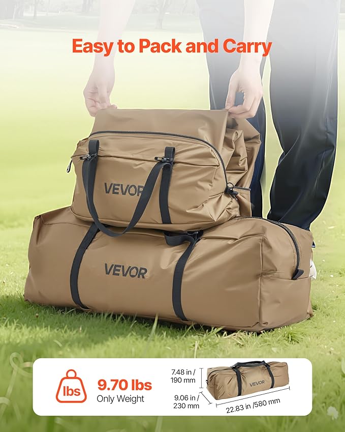 VEVOR Hot Tent Camping Tipi Hot Tents with Stove Jack Portable Winter Camping Tents with Snow Skirt Easy Setup Waterproof 4 Season Shelter Tents for Fishing Backpacking
