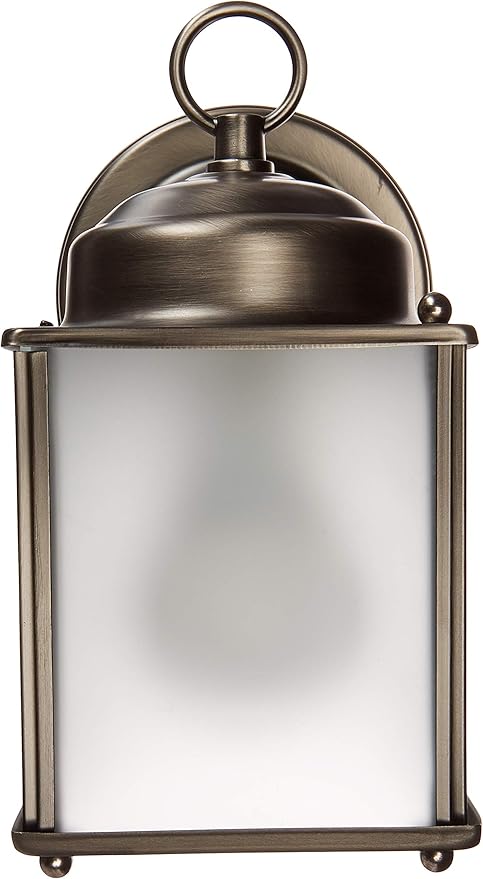 Generation Lighting 8592001-965 New Castle One Light Outdoor Wall Lantern Antique Brushed Nickel Finish