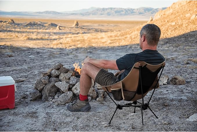 MellowCamp Camping Chair Ultralight Folding Backpacking Hiking Chair Compact Portable for Hiking Camping Backpacking Beach Roadtrip (Dune Brown)