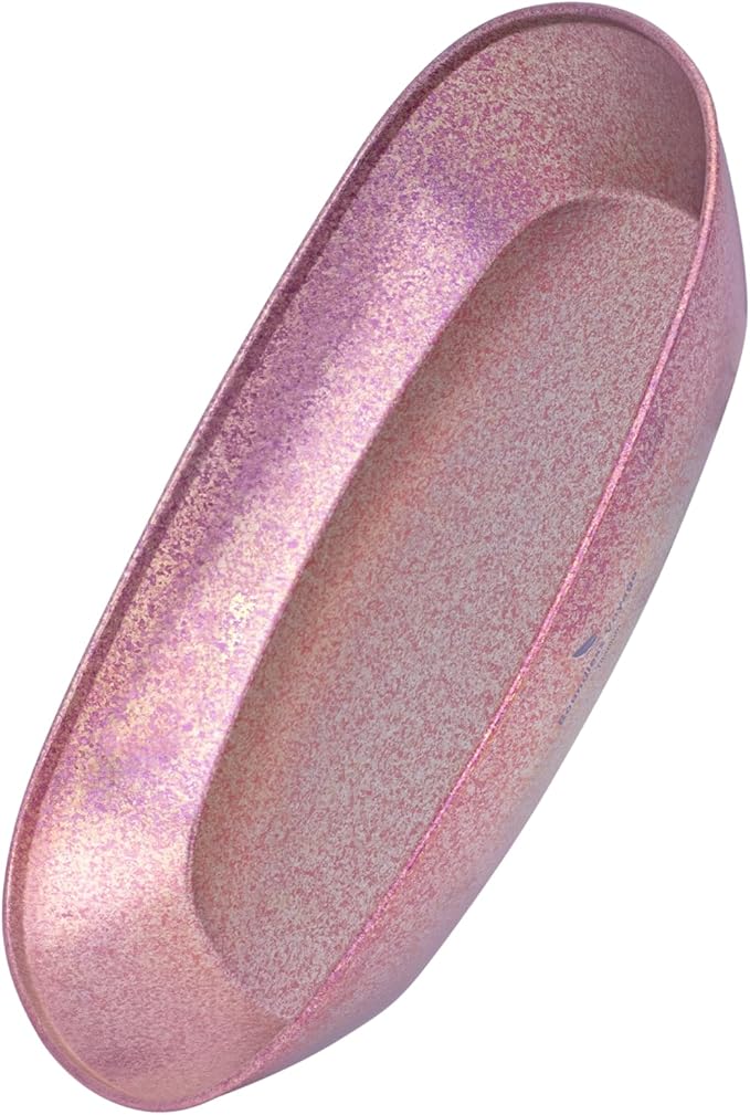 iBasingo Titanium Camping Plates 10 / 9 Lightweight Portable Metal Service Dishes Outdoor indoor Single-layer Durable Bread Dessert Vegetables Fruit Chips Dinnerware (Pink Ti1114T-L)