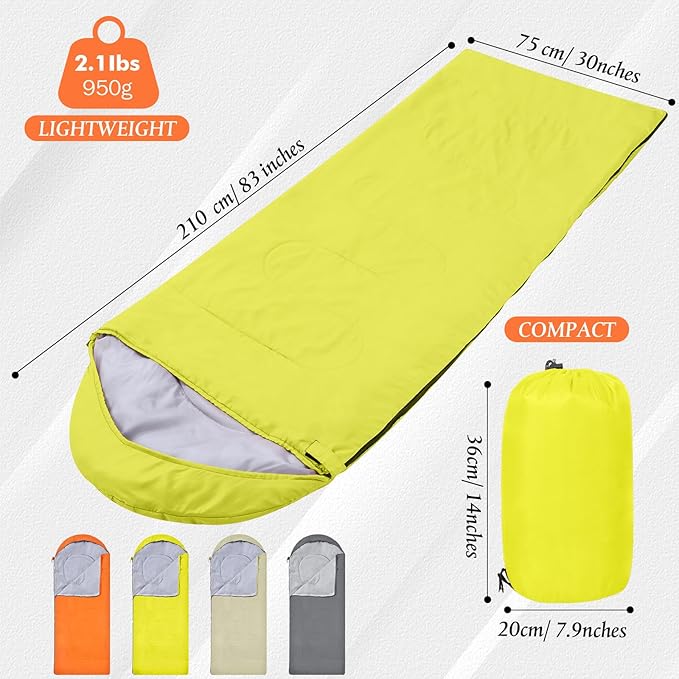 Macarrie 4 Pcs Bulk Sleeping Bags for Adults 0 Degree Waterproof Backpack Bags with Compression Sack for Backpacking Camping Hiking Emergency Shelters