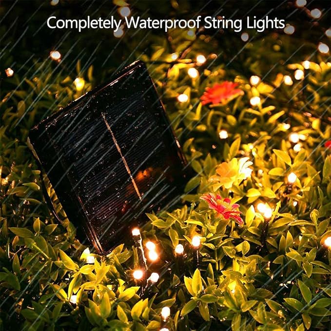 Solar Christmas Decorations String Lights - 2 Pack Total 144ft 400LED 8 Modes Outdoor Fairy String Lights Waterproof Solar Powered Lights for Garden Patio Holiday Christmas Tree Decorations Warm White