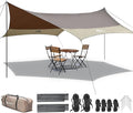 Forceatt 12x14FT Waterproof Camping Tarp with 2 Poles Sun Shelter for Car Tent Hammock in Camping Hiking Backpacking Garden and Traveling