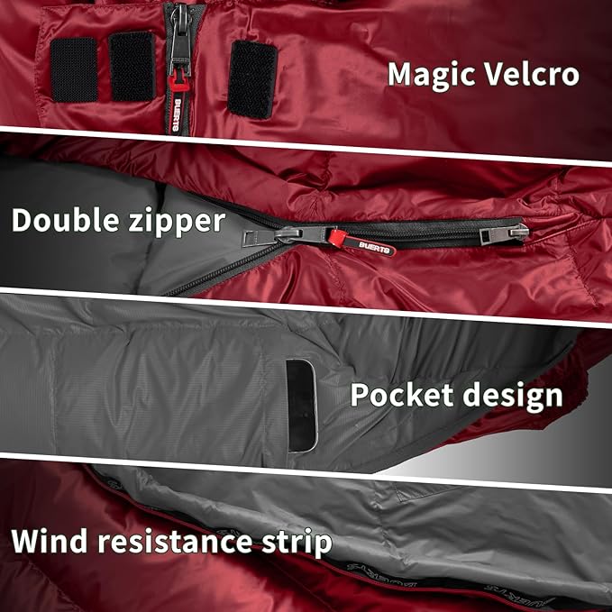 Down Sleeping Bag for Adults Cold Weather Ultralight &amp Compact 680FP Backpacking Sleeping Bag for Camping Hiking Mountaineering
