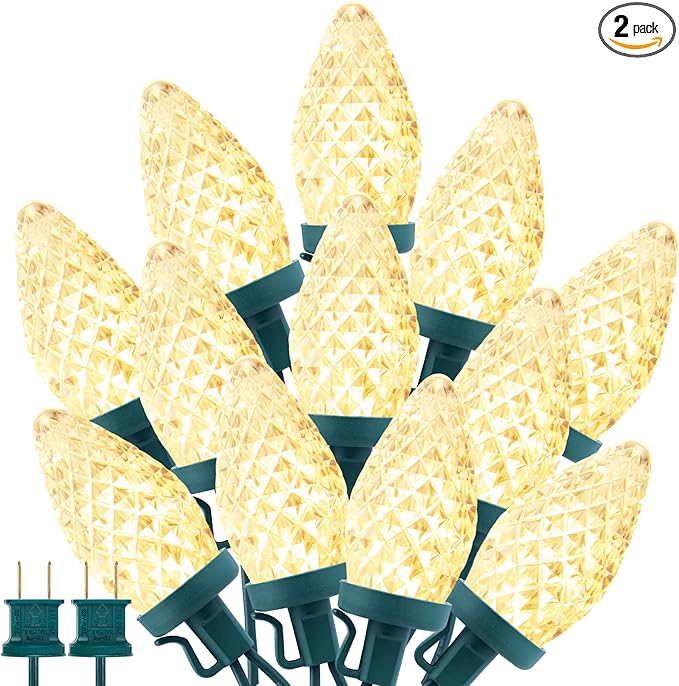 Brightown C9 LED Christmas String Lights 2 Pack Total 132ft 200LED