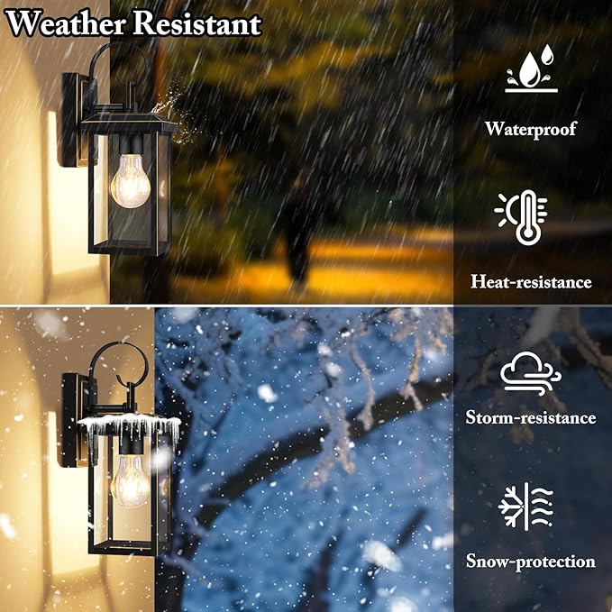 BesLowe 2-Pack Outdoor Wall Light Fixtures Exterior Lighting Fixtures Wall Mount Waterproof Porch Lights Outdoor Wall Sconces Lanterns Modern Outside Lights for House Front Door Garage Bronze