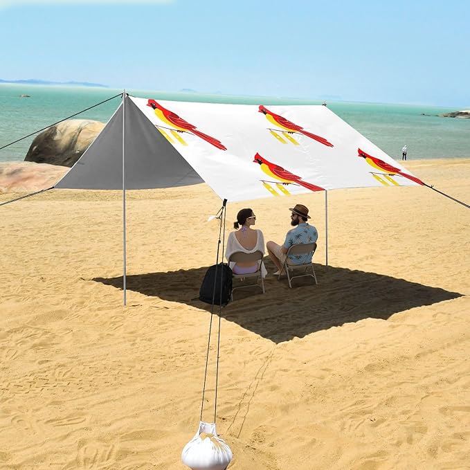 Christmas Northen Red BirdCamping Sun Shelters 9.2 x 10.5 FT Beach Canopy Tent Sun Shade with Carrying Bag for Camping Trips Fishing Backyard Fun or Picnics 21341663