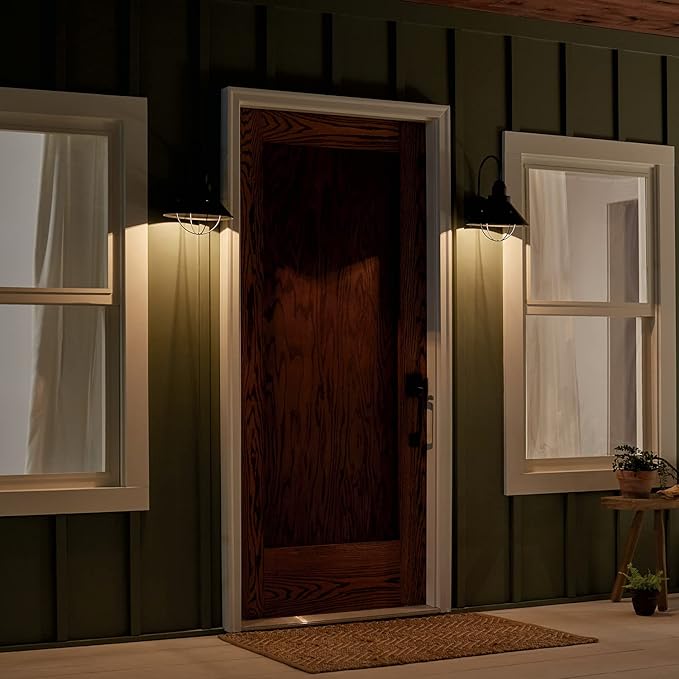 Kichler 9023BK Seaside Aluminum Outdoor Wall Sconce Lighting 60 Watts Black (Painted)14.25 Height