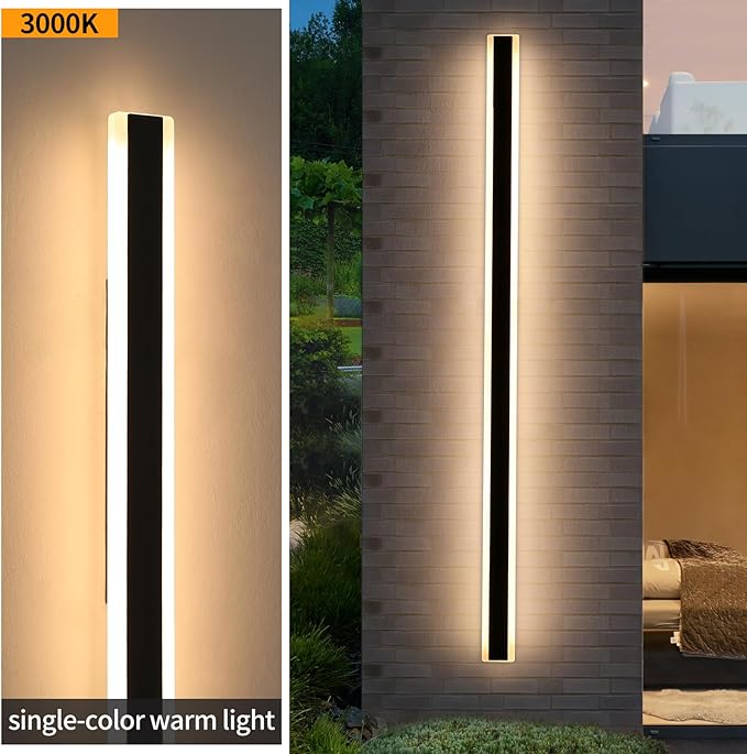 Mikeru 2Pack 71inch Long LED Wall Light Fixtures 3000K Modern Outdoor Lights Exterior for House Ip65 Waterproof Rust Outdoor Light Fixtures Hardwire Wall Mount Exterior Lighting for ShopGarage