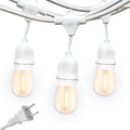 Brightech Ambience Pro Waterproof LED Outdoor String Lights 48 Ft Hanging Dimmable Vintage Edison Bulbs 15 Bulbs 2W