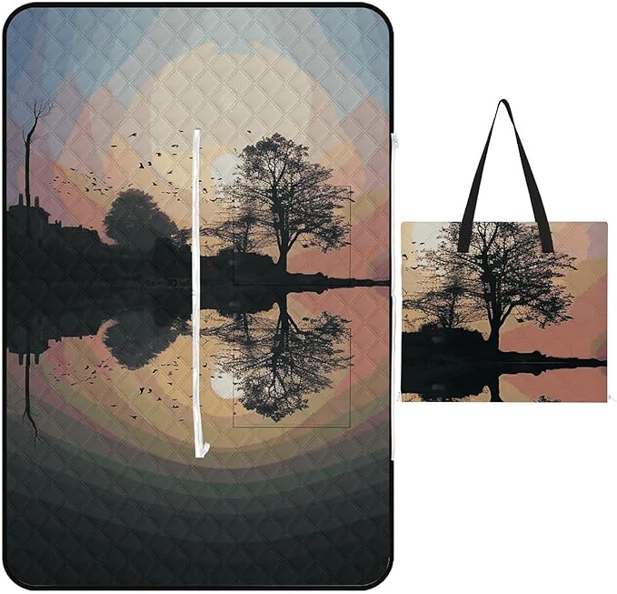 Zipper Reflection Guitar Style Picnic Mat Suitable for Travel Camping Park Or Home Use