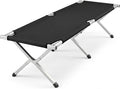 Portable Folding Camping Cot for Adults Heavy Duty Outdoor Sleeping Bed with 610D Oxford Cloth &amp Carry Bag Lightweight Aluminum Frame Supports 275lbs for Hiking Travel Office Nap (Black)