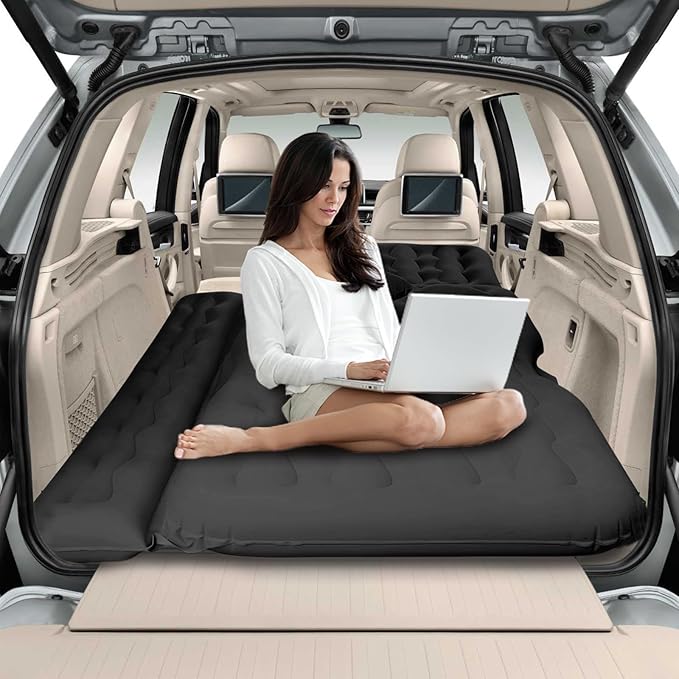 SUV Air Mattress Camping Bed - Car Mattress Back Seat Portable Foldable Car Air Bed SUV Sleeping Pad Car Bed Mattress for Sedan SUV Truck Full