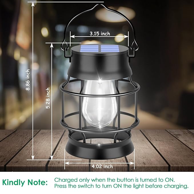 UBright 2 Pack Solar Lantern Lights Outdoor Waterproof Metal Hanging Solar Lights for Outside Lanterns Decorative Outdoor for Patio Porch Garden Lawn Cool White