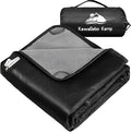 Fleece Waterproof Outdoor Blanket - Windproof Stadium Blanket for Camping Picnics and Sports Stay Dry and Comfortable 80x 58(Black)