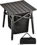 Aluminum Camping Side Table Compact Folding Outdoor Portable Beach Small Camp Table with Carry Bag and Storage Picnic Hiking Fishing Grill