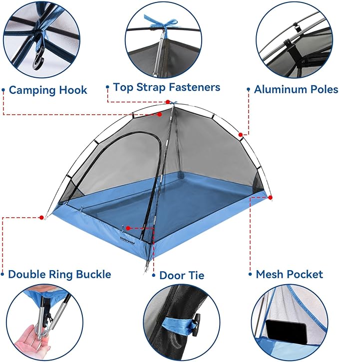 Camping Tent 2 Person with Porch Lightweight Backpacking Tent 2 Person Easy Setup Waterproof Two Person Camping Gear for Outdoor Hiking Hunting Mountaineering by Underwood Aggregator