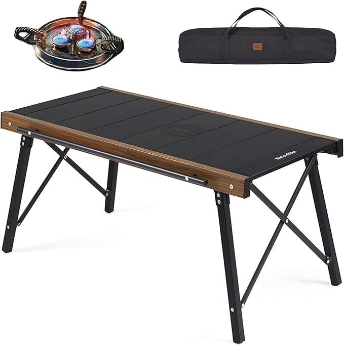 Naturehike Folding IGT Camping Table Portable IGT Table with Carry Bag IGT Cook System Camping Kitchen Foldable Picnic Table for Outdoor Camp Picnic Car RV Trip Patio Backyard BBQ