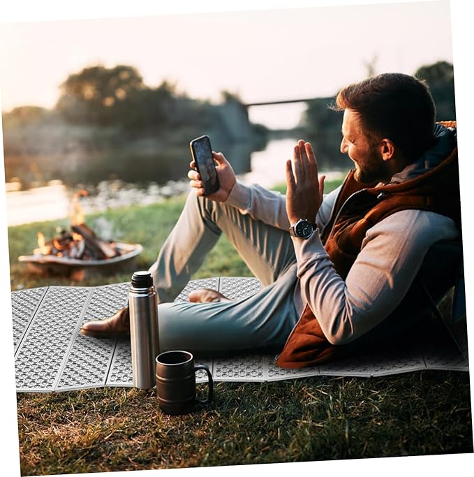 UPKOCH Folding Camping Mattress Lightweight Insulated Sleeping Pad for Outdoor Adventures Egg Crate Design Moisture Protection for Backpacking and Individual Use