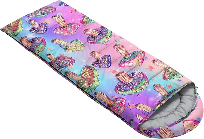 HOSIMA Kids Cute Dog Sleeping BagDifferent Pet Dogs Pattern Cold Weather Gear for CampingAnimal Themed with Christmas Tree Print Waterproof Sleeping Bags for Outdoors Hiking.