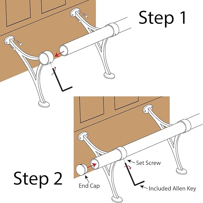 Sleek 6' Satin Stainless Steel Kitchen Island and Bar Foot Rail Kit - 1.5 Diameter Complete Undercounter Mount Hardware and Tubing by Outwater