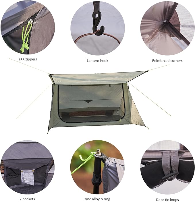 Sirius Two Ultralight Backpacking Tent 2 Person Trekking Pole Waterproof Compact Single Wall Bushcraft Shelter for Camping Hiking Kayaking