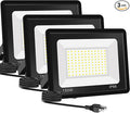 3 Pack 150W LED Flood Light 19500LM High Brightness Security Lighting IP66 Waterproof Outdoor Flood Lights with Plug 5000K Daylight White Floodlight for Yard Workshop Driveway