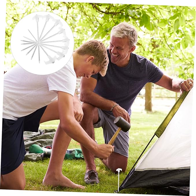 HANABASS 8Pcs Heavy Duty Night Glow Tent Stakes for Camping Outdoor Canopy and Hiking Aluminum Ground Anchors for Secure Fixing in High Winds