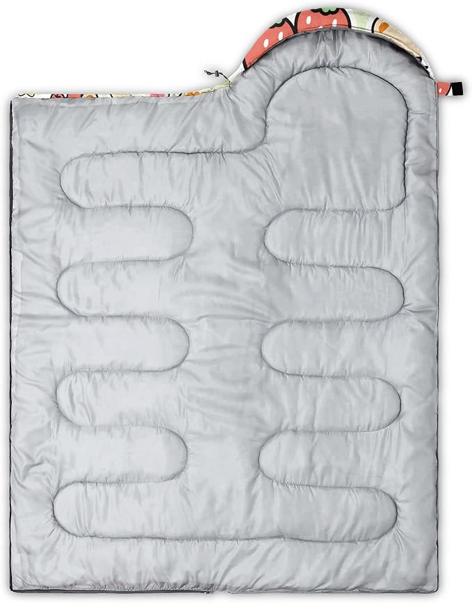 Kids Sleeping Bag for Boys GirlsRocket Moon Print-Lightweight Warm Portable Outdoor Indoor-Waterproof Cold Weather Resistant Sleeping Bag for Camping Hiking