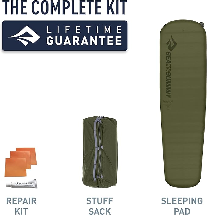 Sea to Summit Camp Plus Self-Inflating Foam Sleeping Mat for Camping Tapered - Regular (72 x 20 x 3 inches)