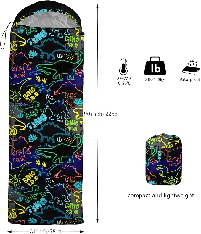 QOOMO Camping Sleeping Bags3 Season Warm &amp Cool WeatherLightweightWaterproof Sleeping Bags for Adults &amp KidsTravelingand OutdoorsCamping Gear Equipment