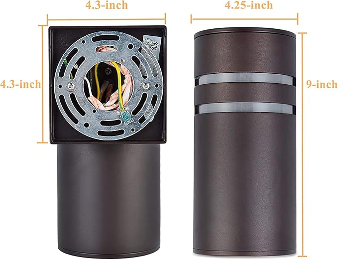 Outdoor Wall Sconce Brown Patio Wall Exterior Light Fixture - ETL Listed Modern Outdoor Porch Lights Wall Mounted Design - Up and Down Lights Outdoor for Backyard Front Door Garage