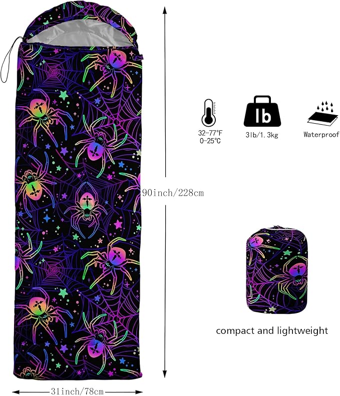 Axolotl Unicorn Sleeping Bag for Kids Boys Girls–Lightweight Warm Cold Weather Sleeping BagsWaterproof Portable Sleeping Bag with Compression Sack for Camping Backpacking Outdoor Indoor