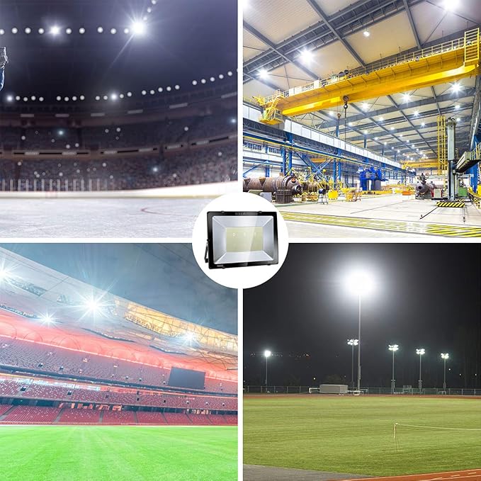 600W LED Stadium Flood Light Outdoor 3300W Equivalent 48000LM Super Bright LED Exterior Arena Light IP66 Waterproof 6000K Daylight White Commercial Lighting for Sports Fields and Counts