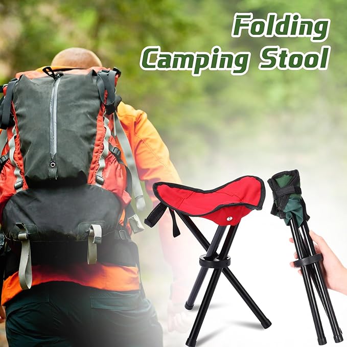 3 Pack Folding Camping Stool Portable Small Collapsible Chair Tripod Stool Hiking Chair for Fishing Beach Picnic Outdoor Gardening and Travel