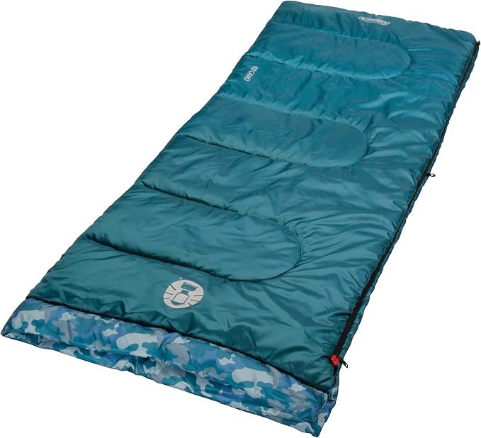 Coleman Kids 45°F Sleeping Bag for Children up to 5ft 5in Tall Lightweight &amp Warm Sleep Sack for Indoor/Outdoor Use Machine Washable