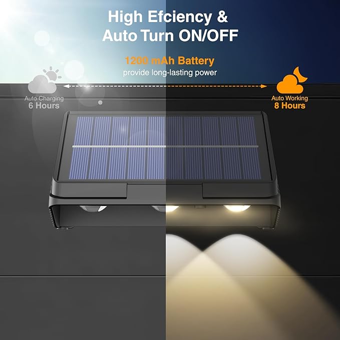 Onforu Solar Fence Lights12 Pack Solar Lights Outdoor3 Modes(Warm/Neutral/Cool White) for OutsideDusk to Dawn Outdoor LightIP65 Waterproof Deck Lighting for PatioStepBackyardRailingWall