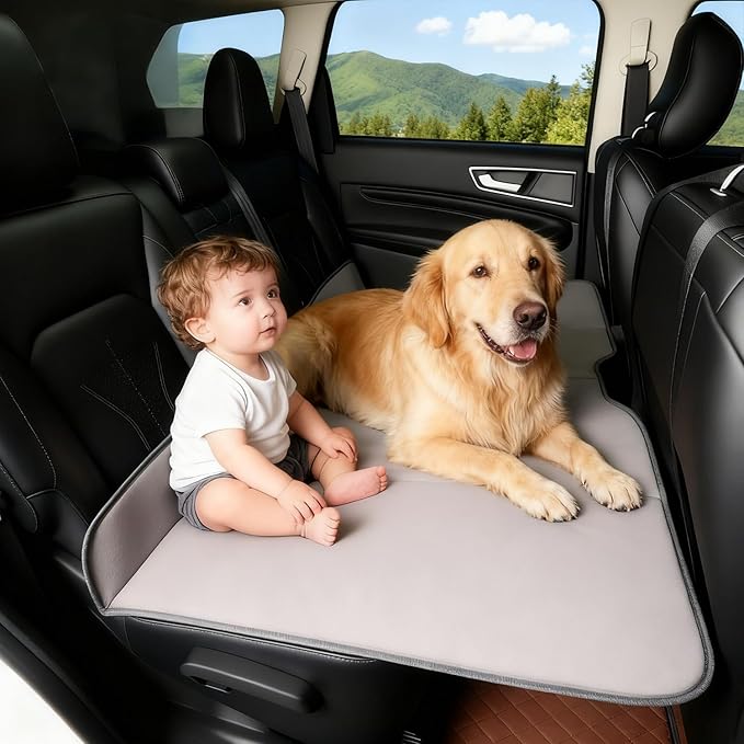 Car Bed Backseat for SUV Car Camping Bed Platform | Folding Mattress Eco-Friendly Flocking Portable Travel Platform No-Inflation Foldable Backseat Mattress Camping Sleep Gear Gray