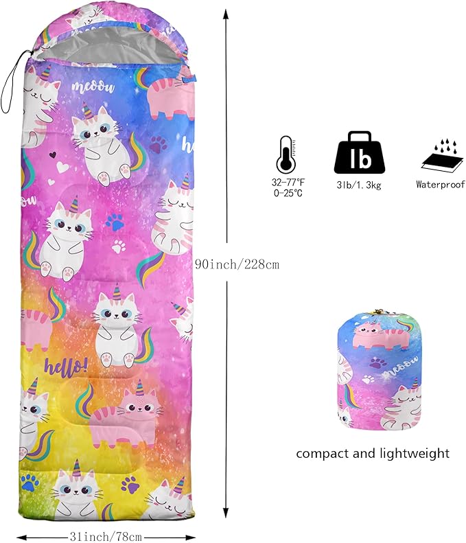 QOOMO Camping Sleeping Bags3 Season Warm &amp Cool WeatherLightweightWaterproof Sleeping Bags for Adults &amp Kids Travelingand Outdoors