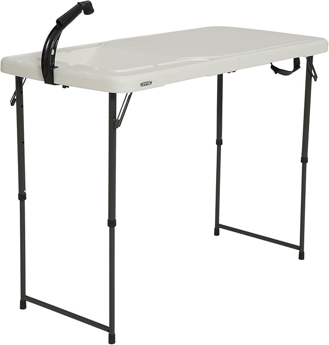 LIFETIME 4 Foot Folding Fish Fillet Cleaning Table with Sink - for Camping Picnic Garden Outdoors