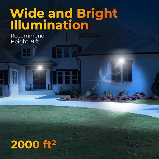 Solar Motion Sensor Outdoor Lights 3 Modes LED Security Flood Light with Remote Control IP65 Waterproof Solar Powered Outside Wall Light for Garden Patio Garage Yard (White 2 Pack)