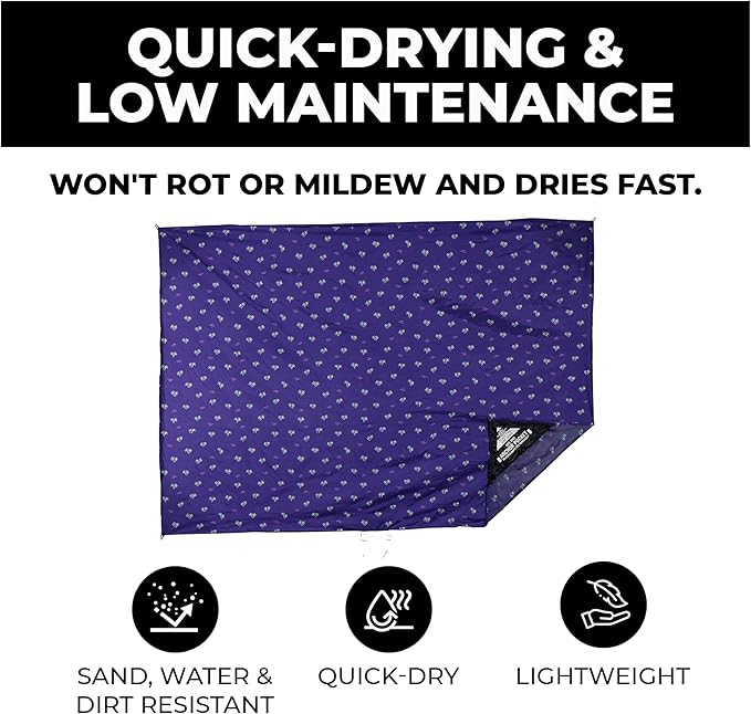 GRAND TRUNK Adventure Sheet Outdoor Blanket | Sand-Proof Water-Resistant Beach &amp Picnic Blanket for Camping &amp Travel | Lightweight Compact 7' x 7' | Cabo