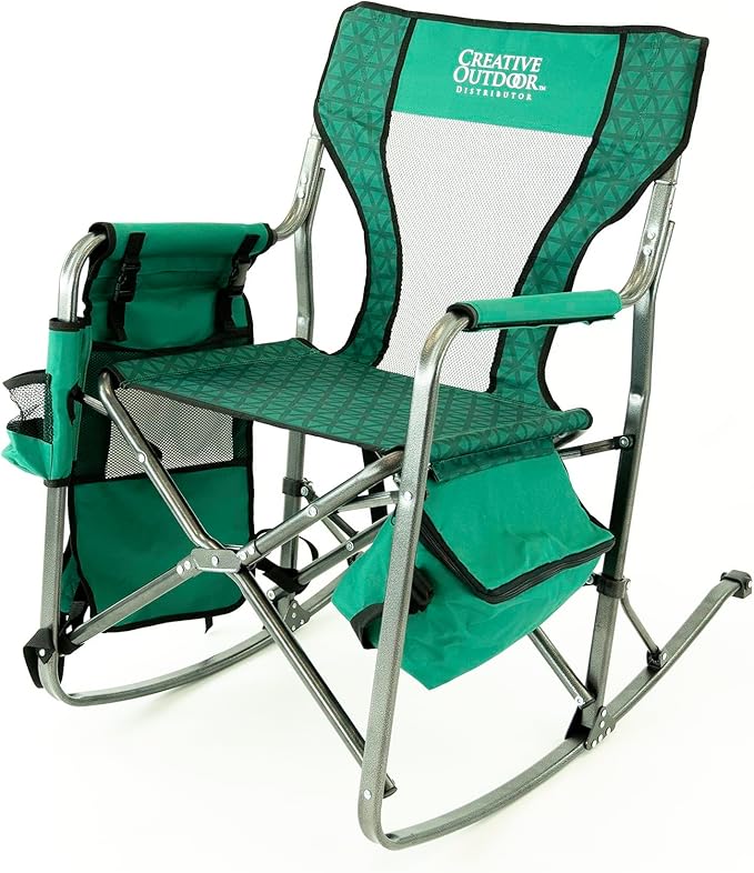 Creative Outdoor Collapsible Folding Rocking Director Chair | Camping Picnic Beach &amp Patio