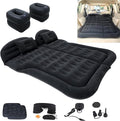 Inflatable SUV Air MattressThickened Flocking Car Travel Camping Bed with 2 Pillows &amp Air PumpPortable Car Sleeping Mattress for SUV Trunk and Rear