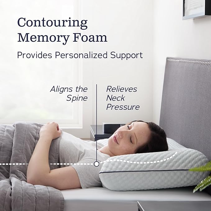 WEEKENDER Gel Memory Foam Pillow - Queen Size - 2-Pack - Medium Firm Feel - Neck &amp Shoulder Support - For Back &amp Side Sleepers - Home Hotel &amp Hospital Essentials