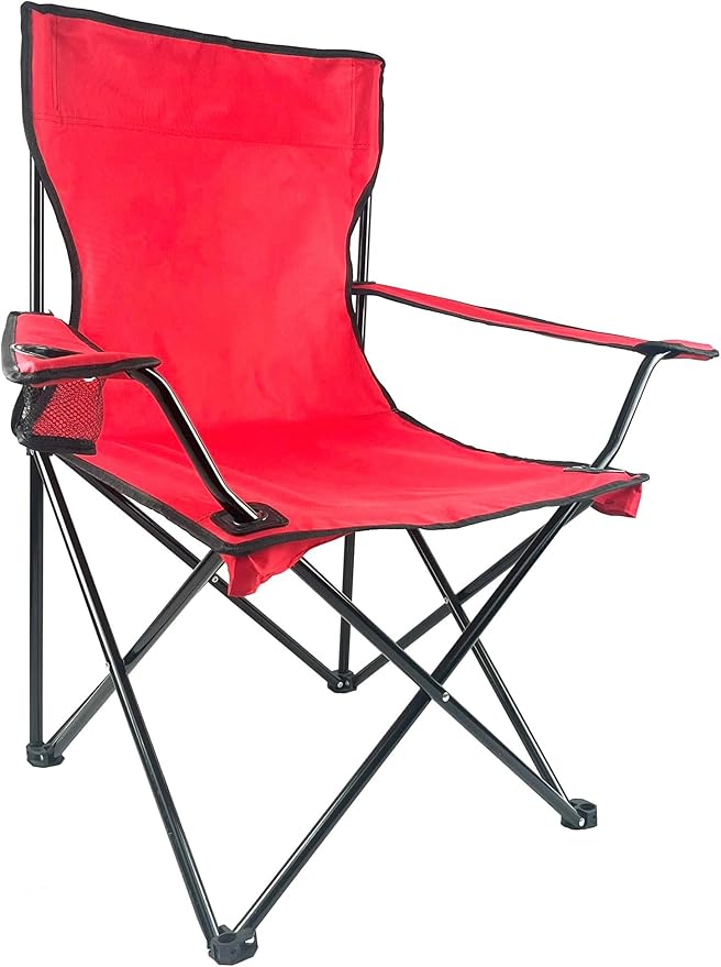 E-Z Living Folding Portable Outdoor Camping Chair[Large] (Red)