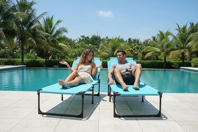 Tanning Chair with Face Hole Folding Beach Lounge Chair 5-Position Adjustable Backrest Face Down Chaise Lounge with Pillow and Side Pocket Portable for Pool Patio Backyard Beach Blue