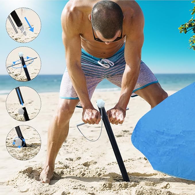 Shade Beach Tent Canopy for 3–6 People UPF 50+ UV Protection Sun Shade Lightweight 4 lbs Sets Up in 3 Minutes Portable Shelter for Beach Camping Fishing &amp Backyard Fun